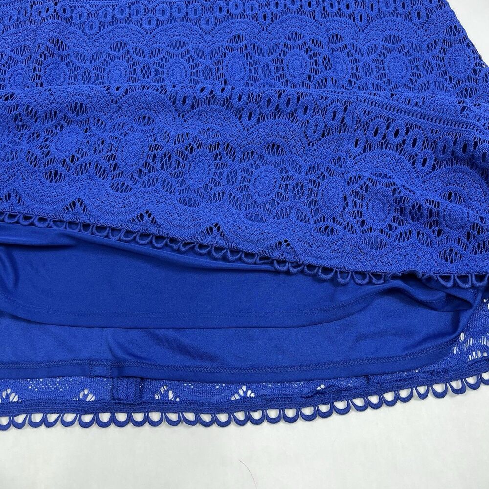 Chico’s 3 Cobalt Blue Crochet Lace 3/4 Sleeve  Knee Length Shift Dress Womens 16 - Picture 7 of 11